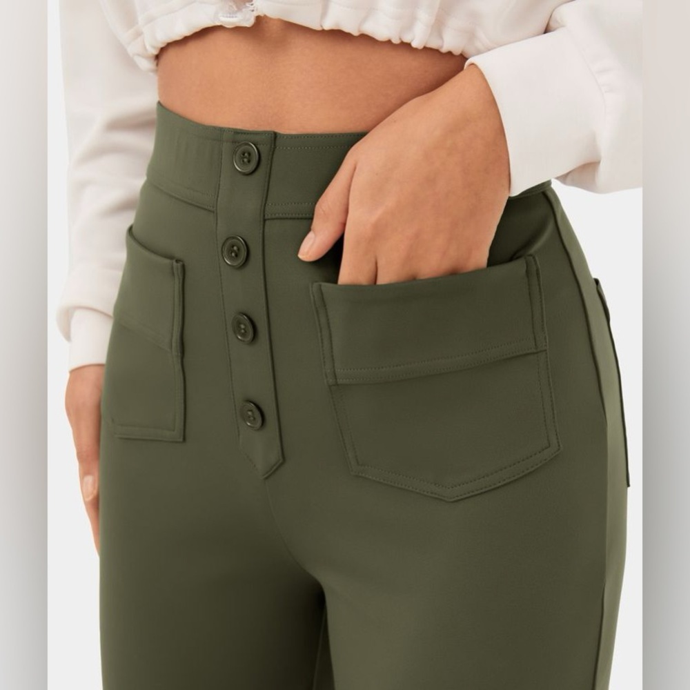 Halara High Waisted Button Multiple Pockets Strai… - image 3